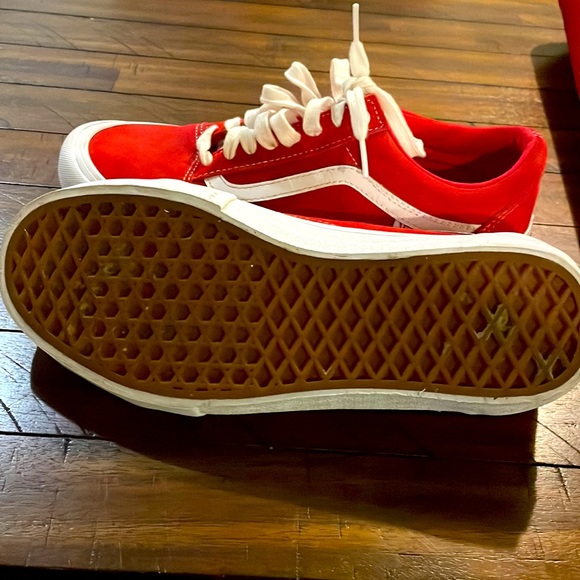 VANS OLD SKOOL PRO SUEDE RED SNEAKER SHOES - Picture 5 of 5